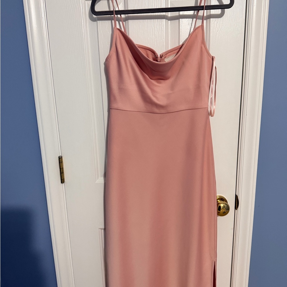 BHLDN Dusty Rose Strapless Satin Slip Dress